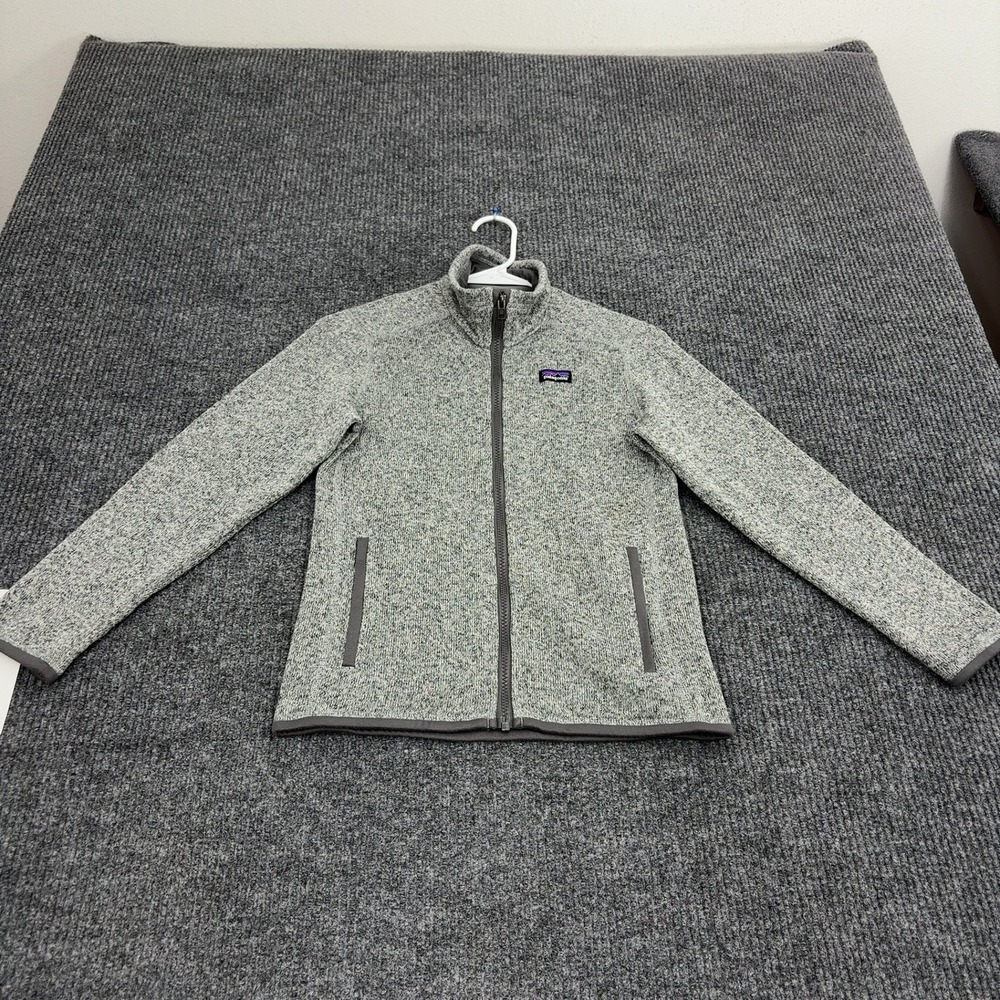 Patagonia Better Sweater Jacket Kids M 10 Gray Recycled Polyester Full Zip Hike